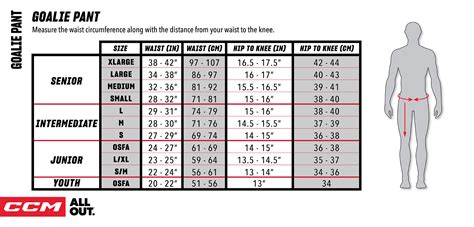 bauer goalie pants size chart.